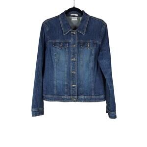 Axcess Liz Claiborne Jacket Women’s Medium Denim Button Down Casual Jean